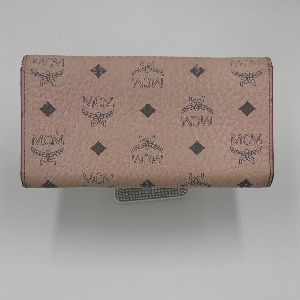 MCM Pink Logo Clutch with Gold Clasp - Picture 4 of 7